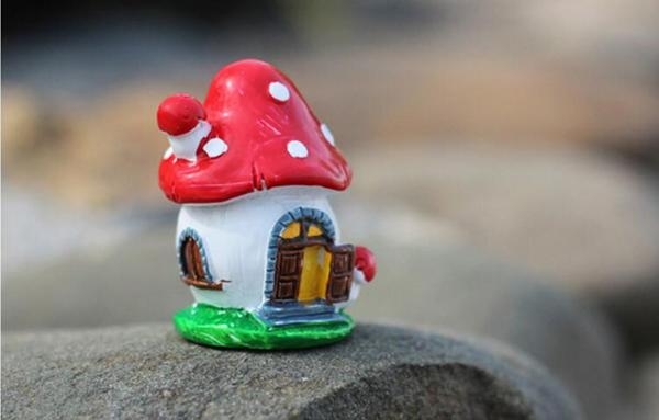 Miniature Red Mushroom Fairy House - Image 3
