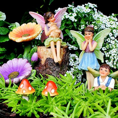 Fairy Garden Flower Stump Set 2