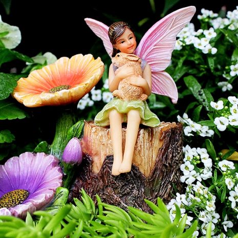 Fairy Garden Flower Stump Set 4
