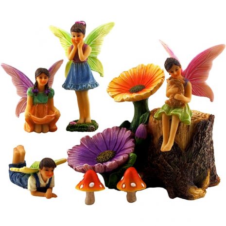 Fairy Garden Flower Stump Set