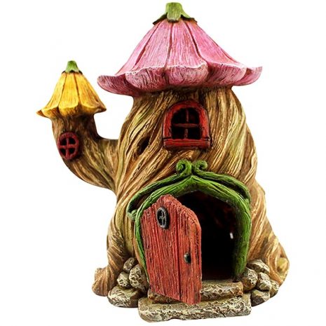 Flower Stump Fairy Garden House 2