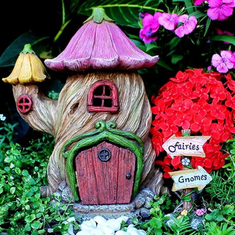 Flower Stump Fairy Garden House 3