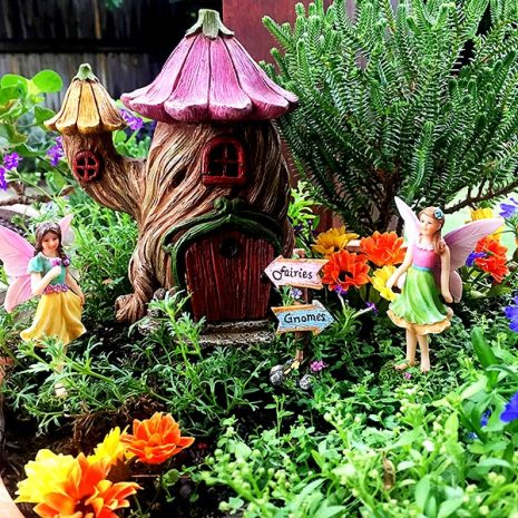 Flower Stump Fairy Garden House 5