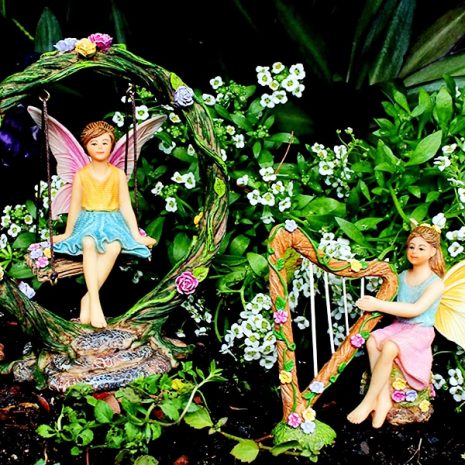 Fairy Garden Harp and Swing Set