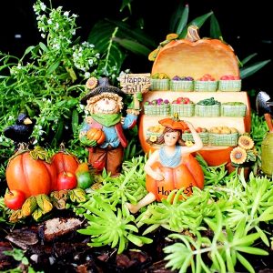 Fairy Garden Vegetable Stand with Scarecrow & Accessories by Pretmanns